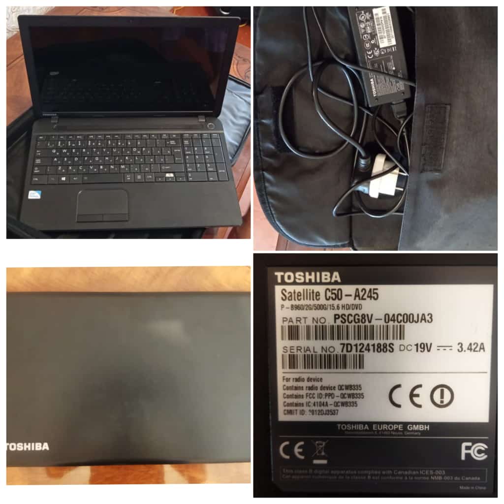 Toshiba notbuk tam işləkdir. Çantası, adapteri də var.