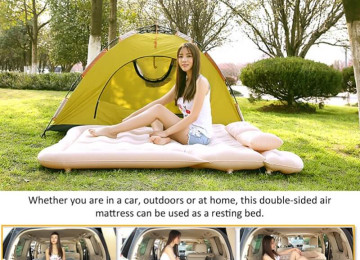 Çatırılma var. Hava Döşəyi. Avtomobil, səyahət, kampinq,