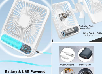 Stolüstü USB və batareya ilə işləyən ventilyator batareya
