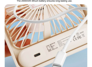 Stolüstü USB və batareya ilə işləyən ventilyator batareya