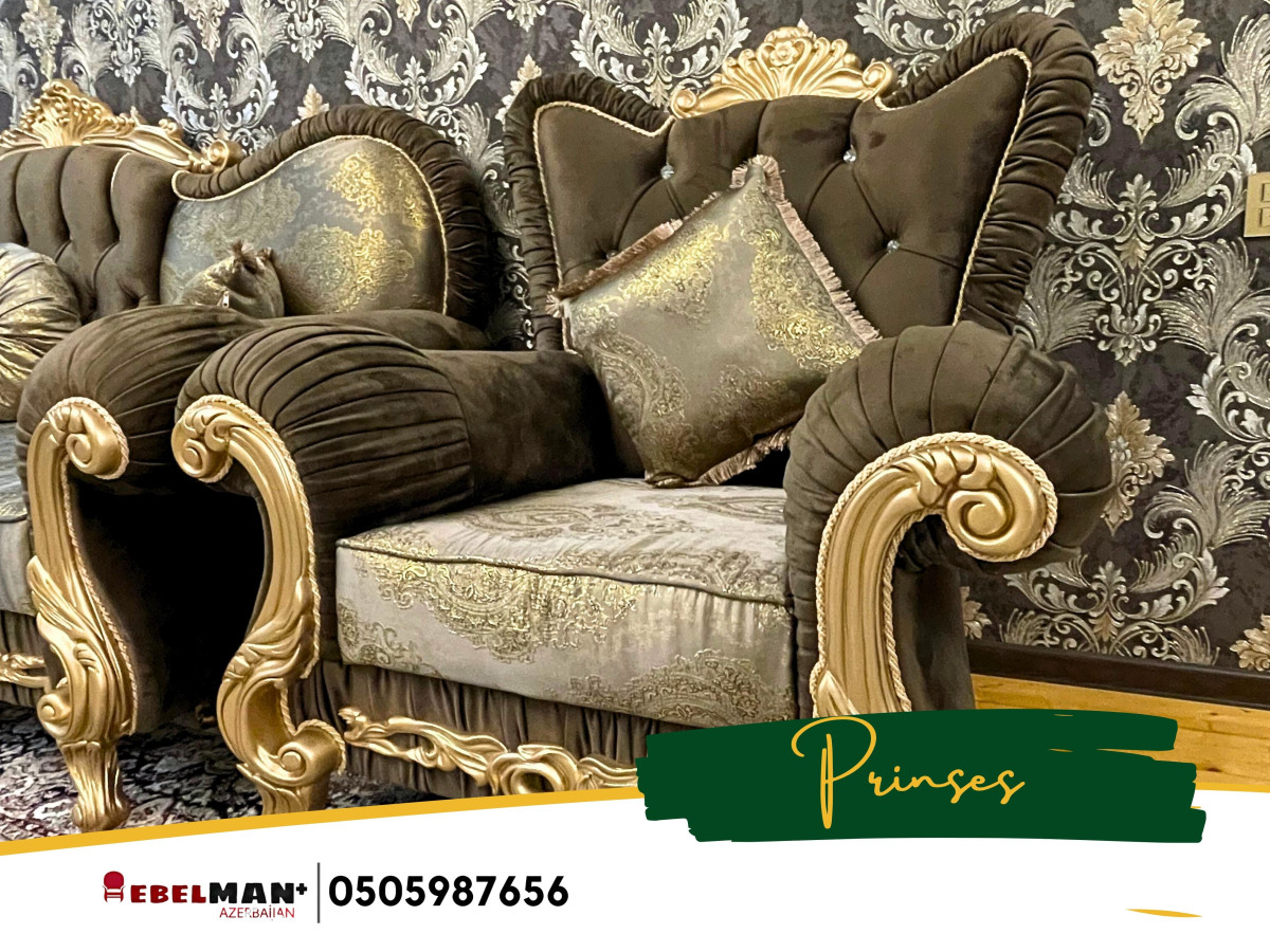 Prinses klassik yumşaq dəst | KREDİTLƏ Klassik dizaynda Prinses yumşaq mebel dəsti kreditlə ayda