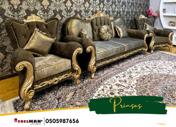 Klassik dizaynda Prinses yumşaq mebel dəsti kreditlə ayda
