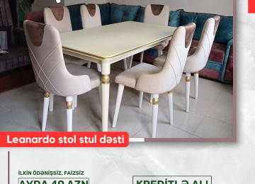 Diqqət, ilkin ödənişsiz və faizsiz kreditlə LEANARDO masa