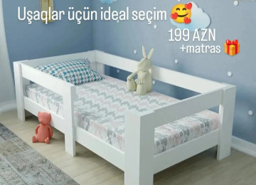 Uşaq çarpayısı Sifarişlə hazırlanır Rəng seçimi var Matras