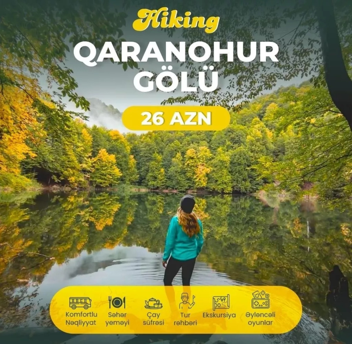 İsmayıllı Qaranohur gölü hiking turu 👣Əziz Turistlərimiz sizlərin Çox isdədiyi *Hiking* turumuzu