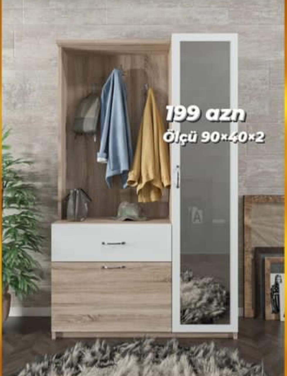 Dəhliz mebeli Sifarişlə hazırlanır Rəng seçimi var Ölçü