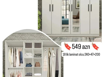 6qapili dolab Sifarişlə hazırlanır Rəng seçimi var Ölçü