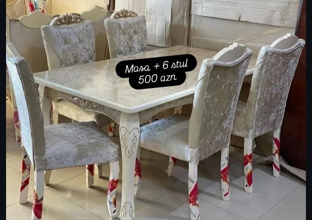 Masa və oturacaqlar Fabrik istehsalı 1Masa 6stul Qiymət