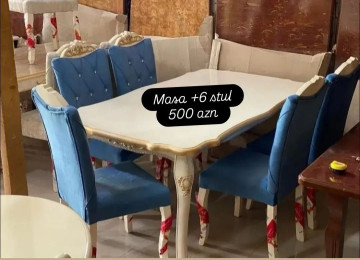 Masa və oturacaqlar Fabrik istehsalı 1Masa 6stul Qiymət
