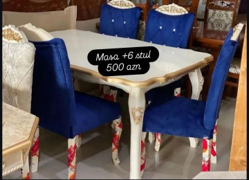 Masa və oturacaqlar Fabrik istehsalı 1Masa 6stul Qiymət