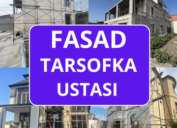 Fasad isleri görülür. Tarsofka Ustasi, Fasad Boya isleri,