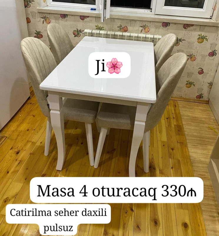 Stol stul desti Metbex üçün stol stul dəsti 4 stul 1 masa ✔️stullarda reng