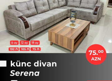 Əla fürsəti qaçırmayın! Yeni model künc divanlarını cəmi