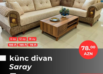 Əla fürsəti qaçırmayın! Yeni model künc divanlarını cəmi