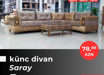 Əla fürsəti qaçırmayın! Yeni model künc divanlarını cəmi