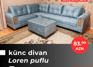 Əla fürsəti qaçırmayın! Yeni model künc divanlarını cəmi