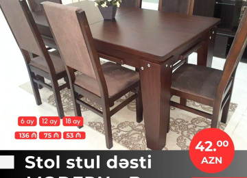 Diqqət! Onlarla çeşidlə gəldik! Stol stul dəstlərini indi 3