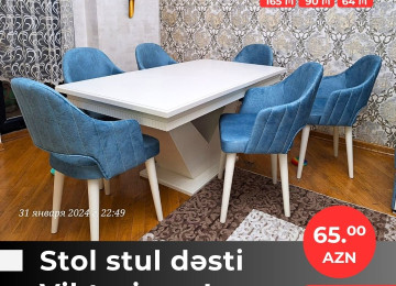 Diqqət! Onlarla çeşidlə gəldik! Stol stul dəstlərini indi 3