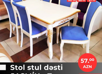 Diqqət! Onlarla çeşidlə gəldik! Stol stul dəstlərini indi 3