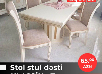 Diqqət! Onlarla çeşidlə gəldik! Stol stul dəstlərini indi 3