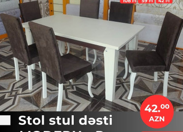 Diqqət! Onlarla çeşidlə gəldik! Stol stul dəstlərini indi 3