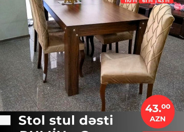 Diqqət! Onlarla çeşidlə gəldik! Stol stul dəstlərini indi 3