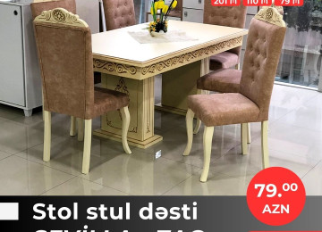 Diqqət! Onlarla çeşidlə gəldik! Stol stul dəstlərini indi 3