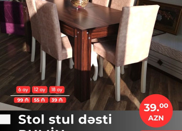 Diqqət! Onlarla çeşidlə gəldik! Stol stul dəstlərini indi 3