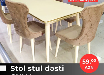 Diqqət! Onlarla çeşidlə gəldik! Stol stul dəstlərini indi 3