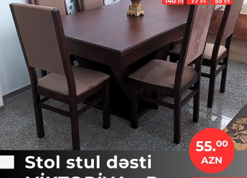 Diqqət! Onlarla çeşidlə gəldik! Stol stul dəstlərini indi 3