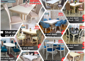 Diqqət! Onlarla çeşidlə gəldik! Stol stul dəstlərini indi 3