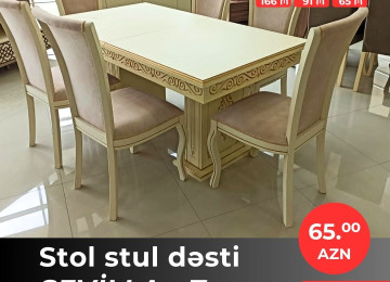Diqqət! Onlarla çeşidlə gəldik! Stol stul dəstlərini indi 3