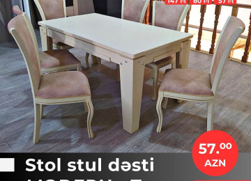 Diqqət! Onlarla çeşidlə gəldik! Stol stul dəstlərini indi 3