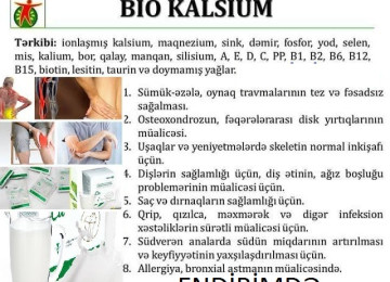"Bio Kalsium (Ümumi Ca) Tozu"-Az Sayda Satışda.Endirimdə