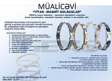 * Titan Maqnit Müalicəvi BioEnerji Qolbaqlar * -Depoda