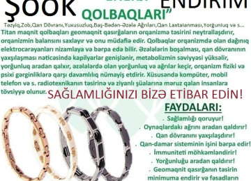 * Titan Maqnit Müalicəvi BioEnerji Qolbaqlar * -Depoda
