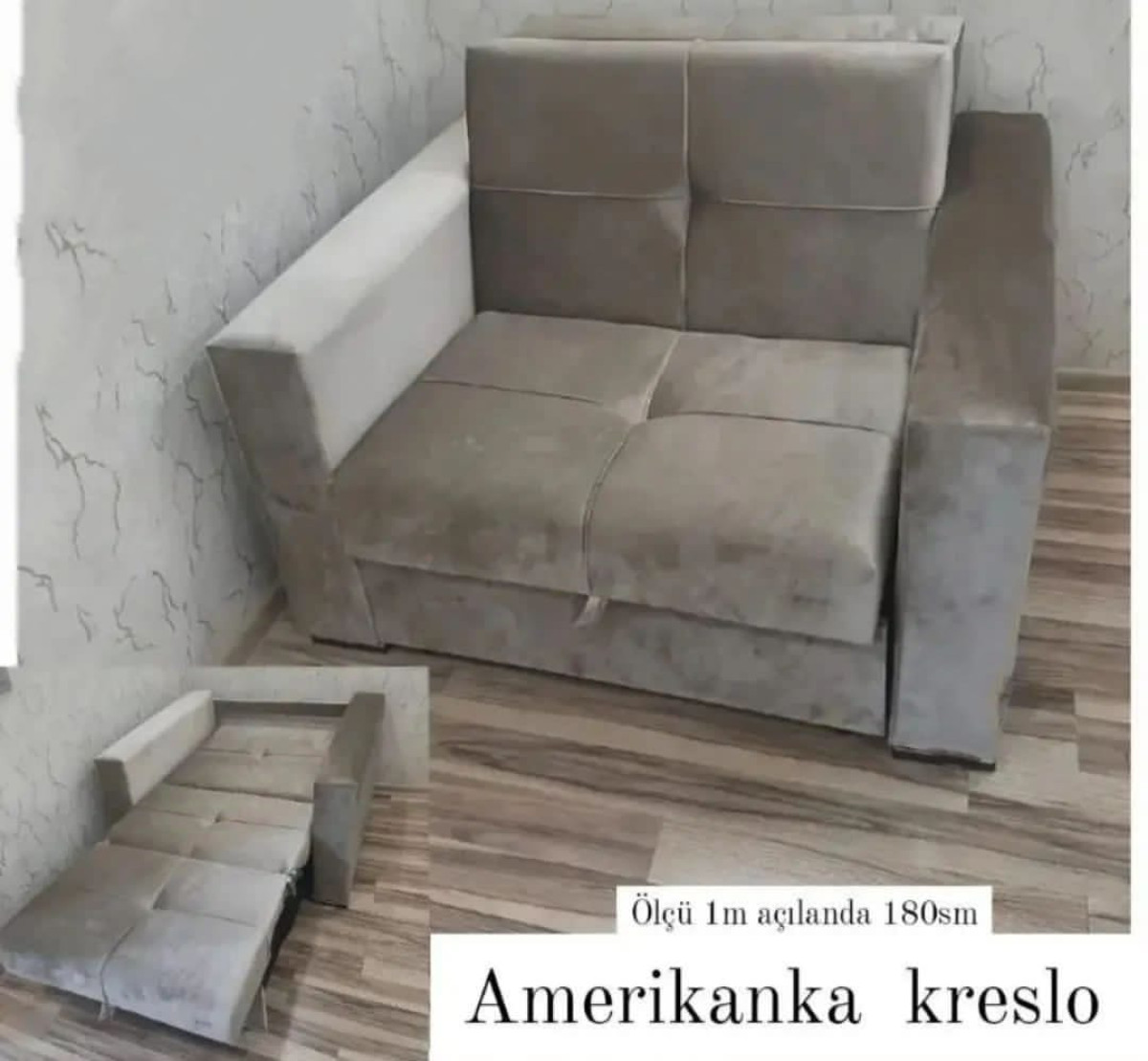 Amerikanka kreslo Amerikanka kreslo Sifarişlə hazırlanır Rəng seçimi var Ölçü
