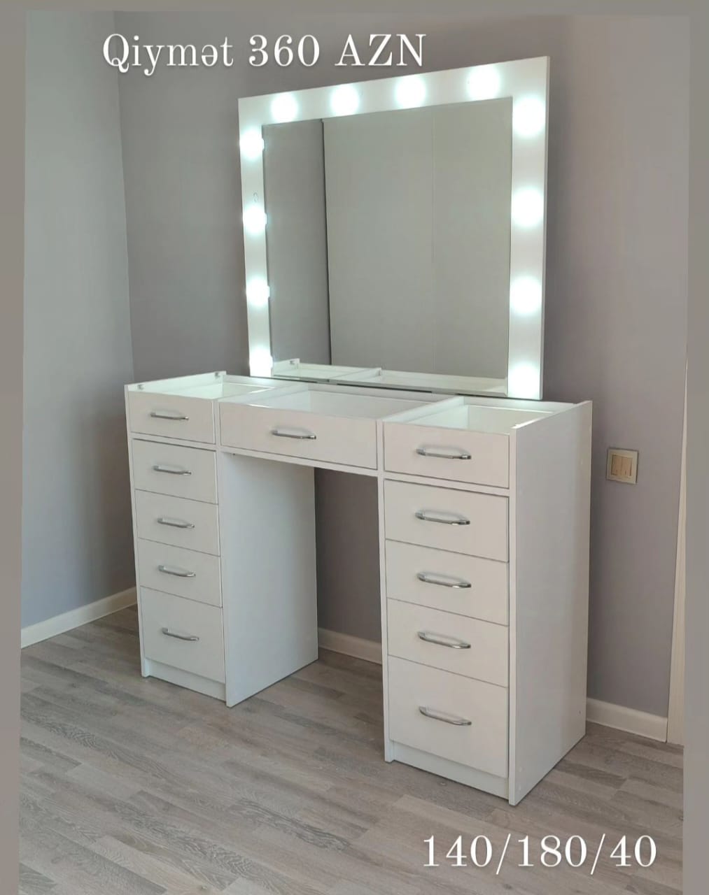 Makyaj masası Sifarişlə hazırlanır Rəng seçimi var Ölçü