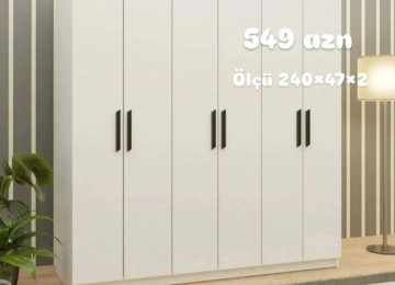 6Qapili şkaf Sifarişlə hazırlanır Rəng seçimi var Ölçü