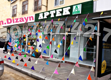 Achilish dekor bayrag. Dekor obyekt bayraqlar. Reklam