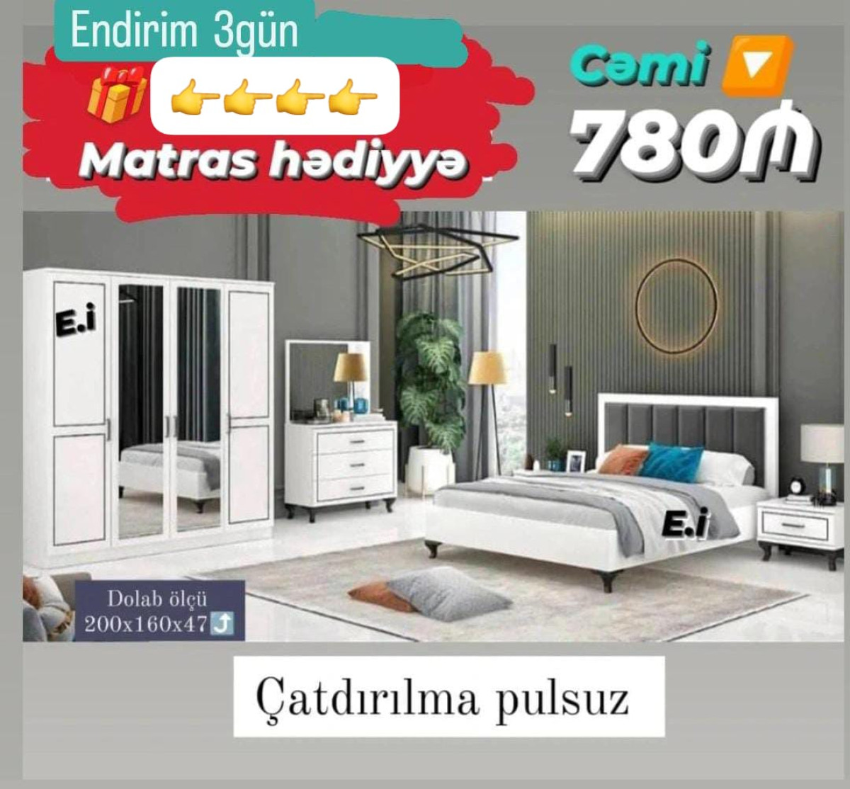 Yataq otağı mebeli *Yataq dəsti / Yataq otağı mebeli* ✔️Rəng seçimi var