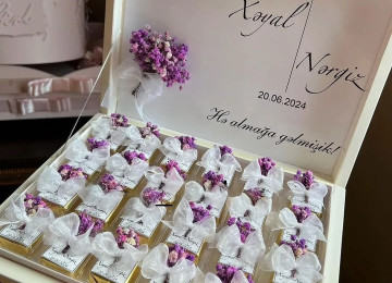 Heri konfet xoncalari sifarisle hazirlanir.Sifarisler en az