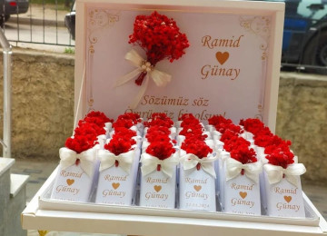 Nisan konfet xoncalari sifarisle hazirlanir.Sifarisler en