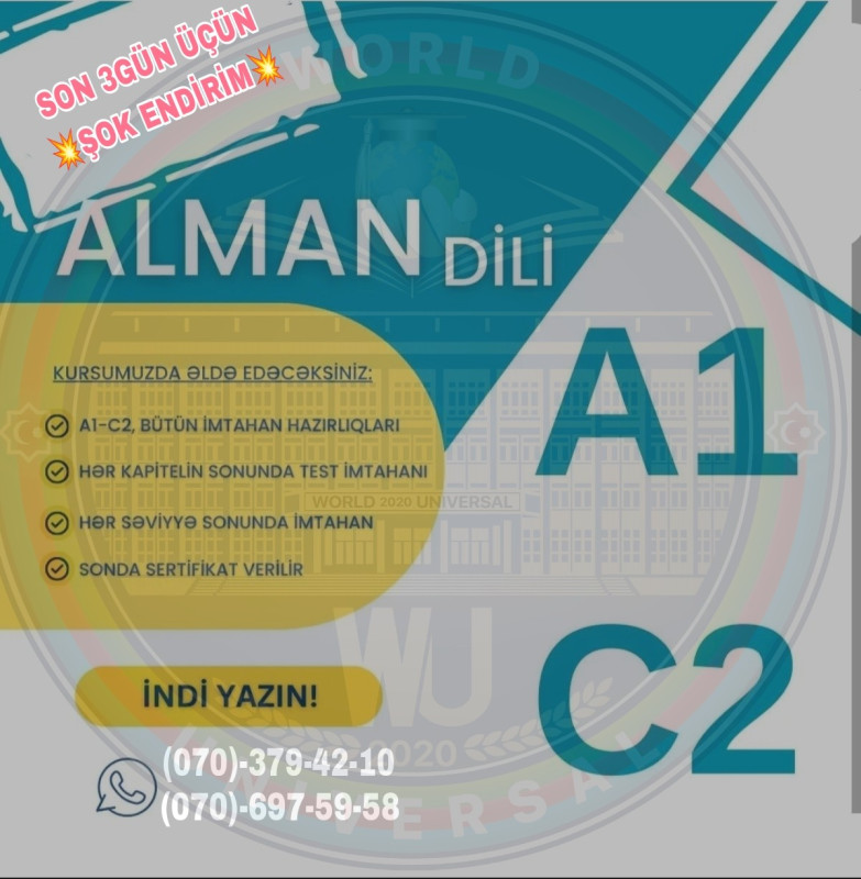 Alman dili kursu World Universal Tedris Merkezi Online Alman dili kursu