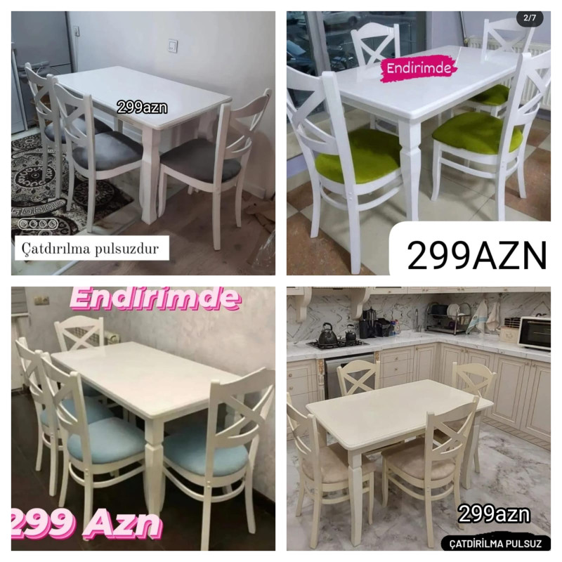 Masa və oturacaqlar Masa və oturacaq 1Masa 4stul Fabrik istehsalı Anbardan