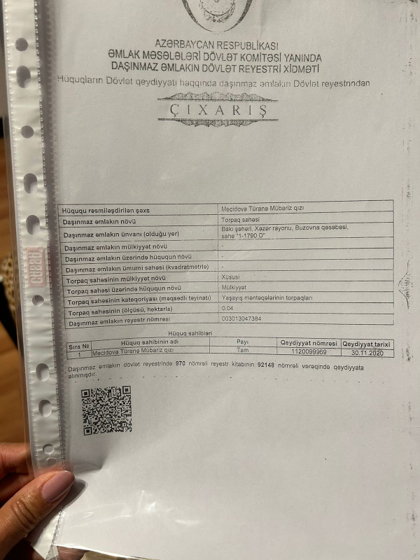 Buzovna da Ayida park Albalı super market yulnun üsdü 4sot