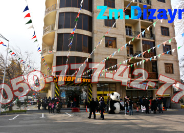 3 künc bayraq sifarişi. Achilish dekor bayrag. Dekor obyekt