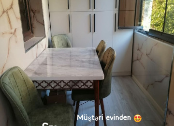 * ✨✨ ENDİRİM 😍* Kuxna üçün stol stul dəsti 4 stul 1 açılan