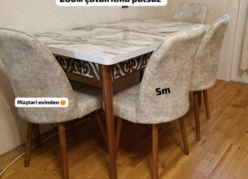 * ✨✨ ENDİRİM 😍* Kuxna üçün stol stul dəsti 4 stul 1 açılan