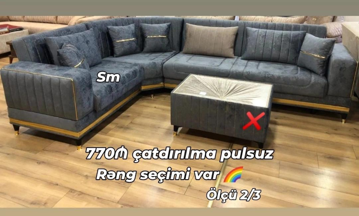 Künc divan künc divan🛋️ sifarişlə ölçü 2/3 rəng seçimi var Qiymət